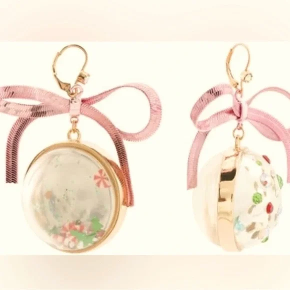 Betsey Johnson Pink and Gold Earrings - Picture 1 of 5